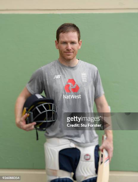England captain Eoin Morgan pictured after a net session ahead of the 3rd ODI at Basin Reserve on March 3, 2018 in Wellington, New Zealand.