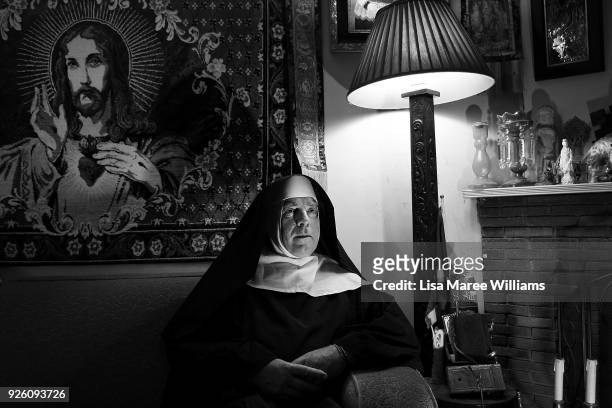 Fabian LoSchiavo a Mardi Gras 78er poses at home on March 1, 2018 in Sydney, Australia. Fabian LoSchiavo also known as 'Mother Inferior' wears a...