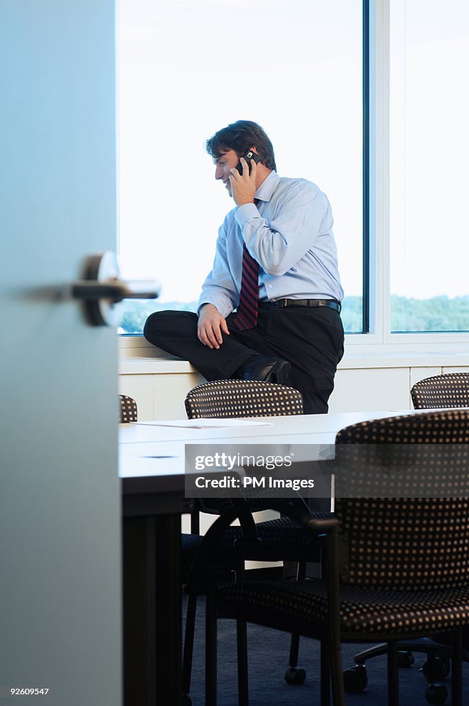 Businessman on cell phone