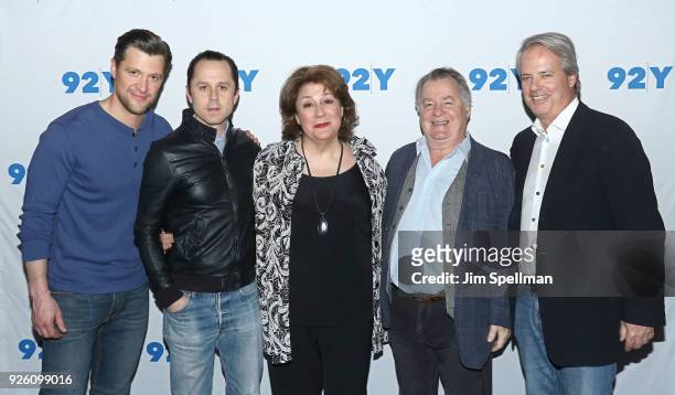 Actors Shane McRae, Giovanni Ribisi, Margo Martindale, Peter Gerety and producer Graham Yost from "Sneaky Pete" attend the 92nd Street Y "Marvelous...