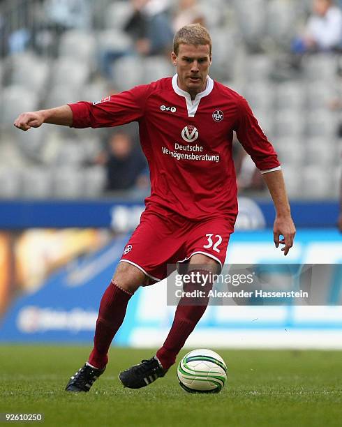 Adam Nemec of Kaiserslautern runs with the ball during the Second Bundesliga match between 1860 Muenchen and 1. FC Kaiserslautern at Allianz Arena on...