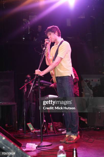 Ezra Koenig of Vampire Weekend performs on stage at The Bowery Ballroom on January 30th, 2008 in New York.