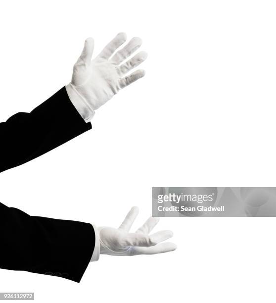 illusionist - white glove stock-fotos und bilder