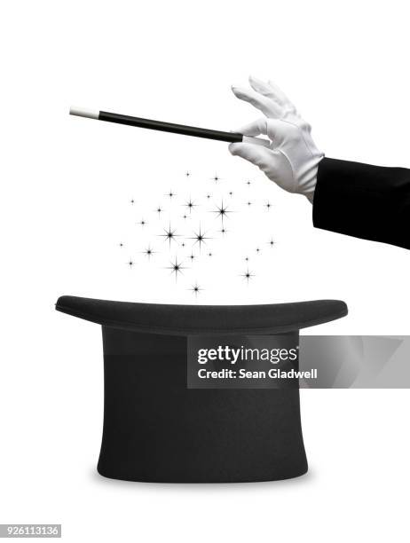 magic wand and top hat - talent show stock pictures, royalty-free photos & images