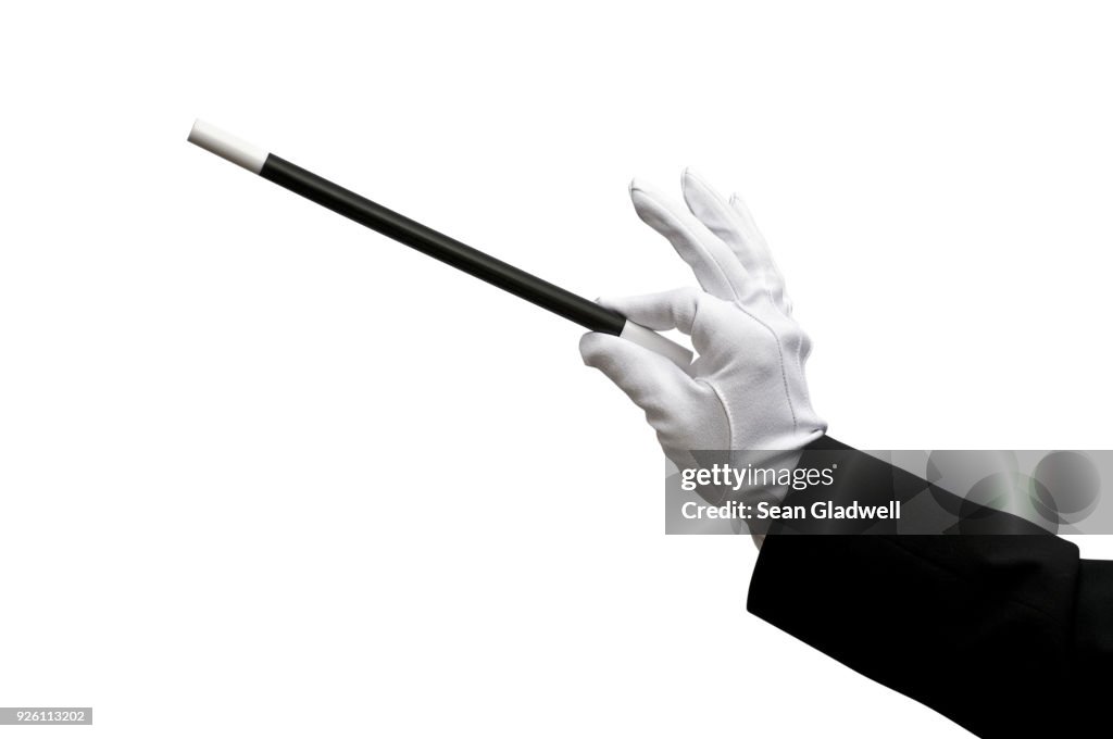 Magician holding wand