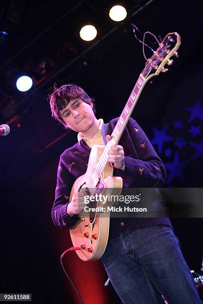 Ezra Koenig of Vampire Weekend performs on stage at The Bowery Ballroom on January 30th, 2008 in New York.