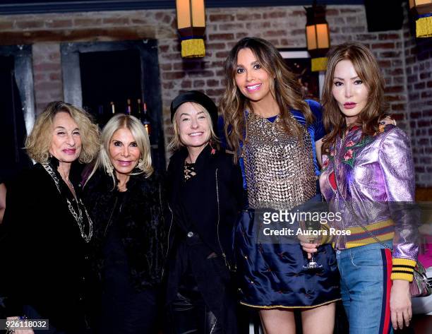 Ann Dexter-Jones, Andrea Warshaw Wernick, Robin Cofer, Lieba Nesis and Yung Hee Kim Pose at Lieba Nesis' Birthday Party on March 1, 2018 in New York...