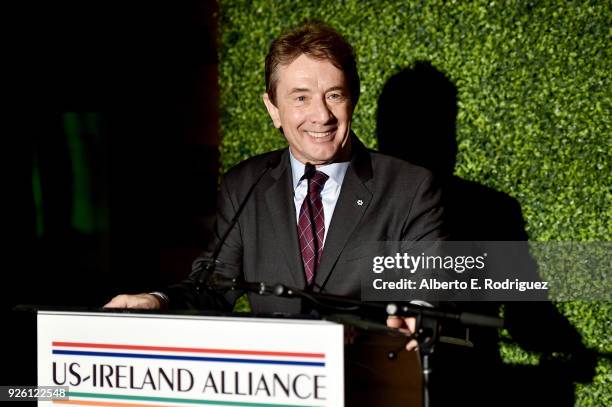 Martin Short speaks onstage during the Oscar Wilde Awards 2018 at Bad Robot on March 1, 2018 in Santa Monica, California.
