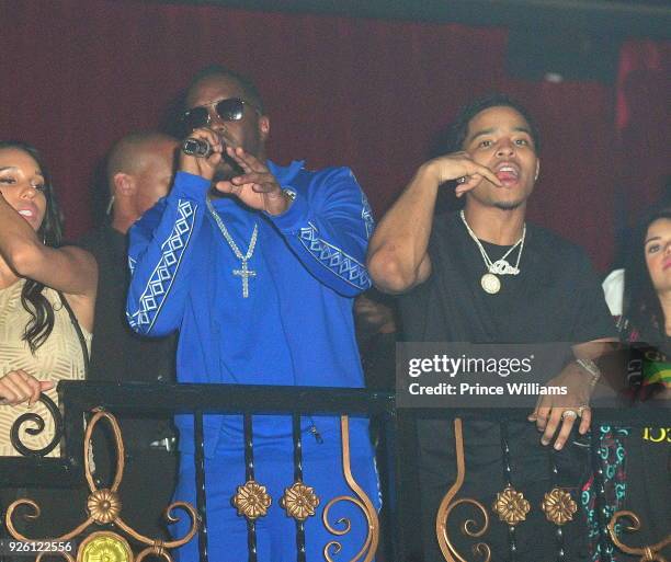 Sean Combs and Justin Combs attend an All Star Weekend Party at Belasco Theatre on February 17, 2018 in Los Angeles, California.