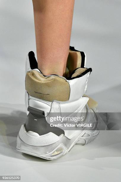 Model walks the runway during the Maison Margiela Ready to Wear Fall/Winter 2018-2019 fashion show as part of the Paris Fashion Week Womenswear...