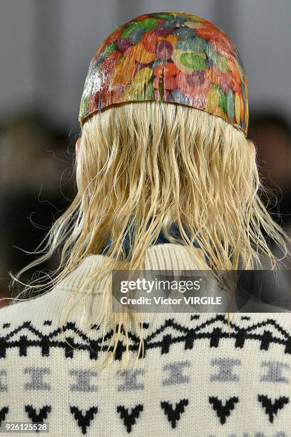 Model walks the runway during the Maison Margiela Ready to Wear Fall/Winter 2018-2019 fashion show as part of the Paris Fashion Week Womenswear...