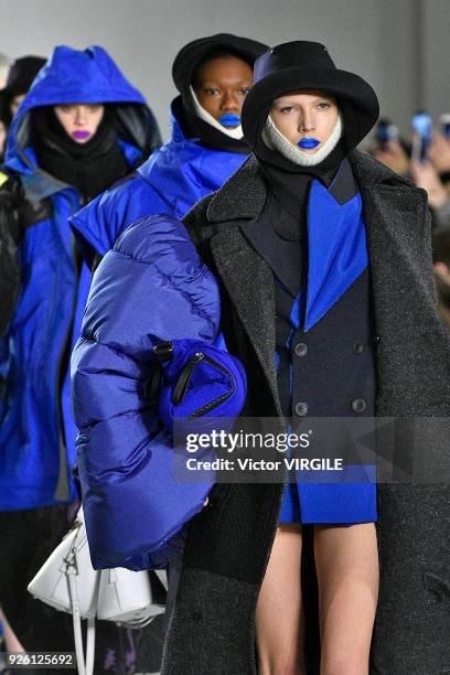 Model walks the runway during the Maison Margiela Ready to Wear Fall/Winter 2018-2019 fashion show as part of the Paris Fashion Week Womenswear...