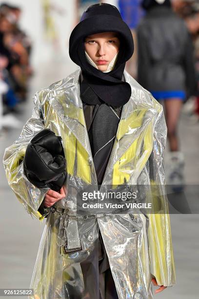 Model walks the runway during the Maison Margiela Ready to Wear Fall/Winter 2018-2019 fashion show as part of the Paris Fashion Week Womenswear...