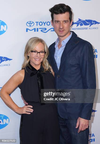 Christian Hebel and actress Rachel Harris attend Keep It Clean Live Comedy Benefit for Waterkeeper Alliance at Avalon on March 1, 2018 in Hollywood,...