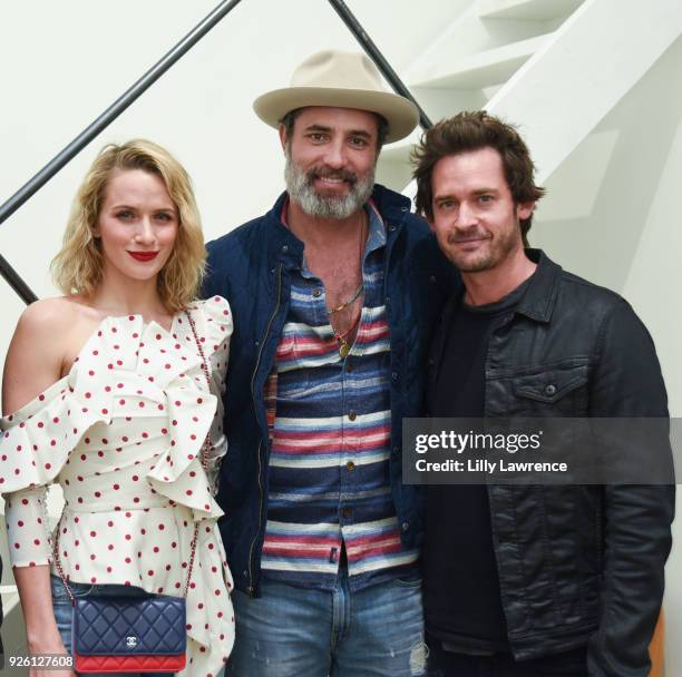 Model Shantel VanSanten, actor Victor Webster and actor Will Kemp attend Charcoal Collection by Corran Brownlee opening reception on March 1, 2018 in...