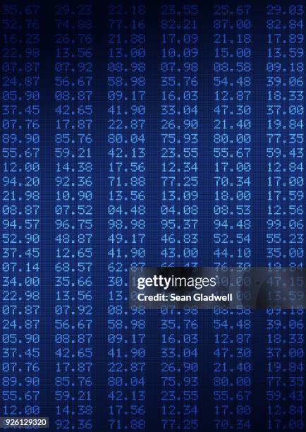 stock exchange numbers - wirtschaftszahlen stock-fotos und bilder