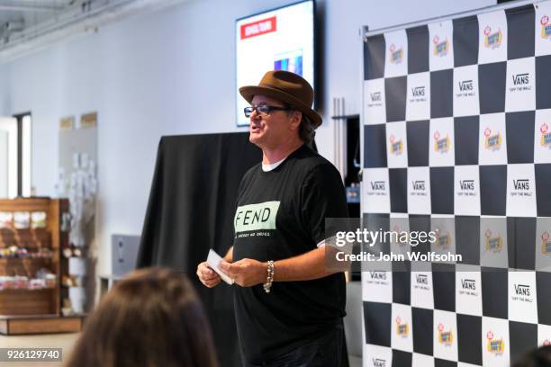 Kevin Lyman creator of the Van Warped Tour attends 2018 Vans Warped Tour Kick Off Event press conference at Vans Global HQ on March 1, 2018 in Costa...