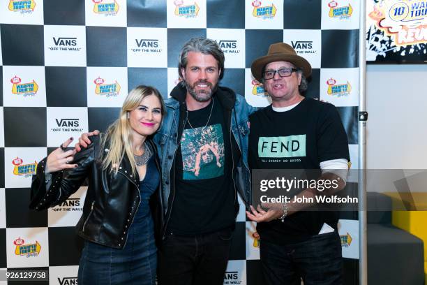 Shira Yevin of Shiragirl, Sean Foreman of 3OH!3 and Kevin Lyman creator of the Van Warped Tour attend 2018 Vans Warped Tour Kick Off press conference...
