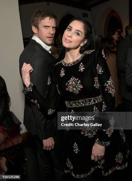 Dan Stevens and Sarah Silverman attend the Cadillac Oscar Week Celebration at Chateau Marmont on March 1, 2018 in Los Angeles, California.