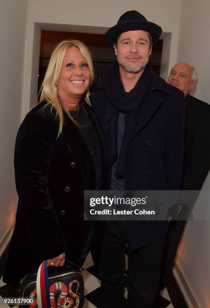 Cynthia Pett-Dante and Brad Pitt attend the 2018 Gersh Oscar party at Chateau Marmont on March 1, 2018 in Los Angeles, California.