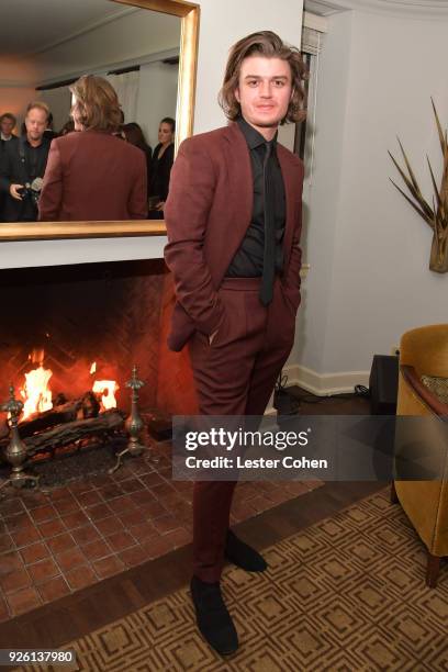 Joe Keery attends the 2018 Gersh Oscar party presented by Tequila Don Julio 1942 at Chateau Marmont on March 1, 2018 in Los Angeles, California.