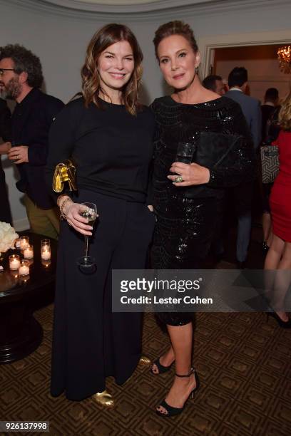 Jeanne Tripplehorn and Elizabeth Perkins attend the 2018 Gersh Oscar party presented by Tequila Don Julio 1942 at Chateau Marmont on March 1, 2018 in...