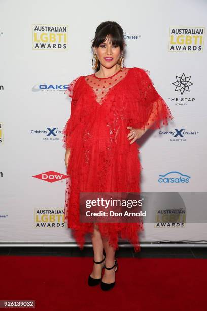 Yael Stone attends the Australian LGBTI Awards at The Star on March 2, 2018 in Sydney, Australia.