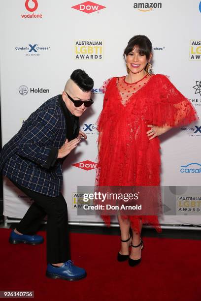 Yael Stone and Lea DeLaria attend the Australian LGBTI Awards at The Star on March 2, 2018 in Sydney, Australia.