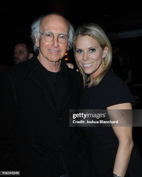 Larry David and Cheryl Hines attend Keep It Clean To Benefit Waterkeeper Alliance on March 1, 2018 in Los Angeles, California.