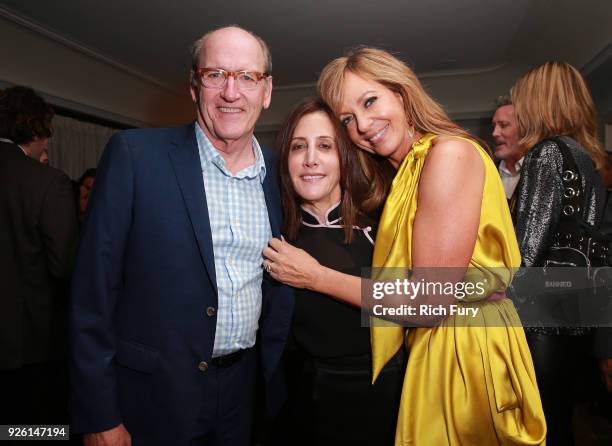 Richard Jenkins, Leslie Siebert and Allison Janney attend the 2018 Gersh Oscar party at Chateau Marmont on March 1, 2018 in Los Angeles, California.