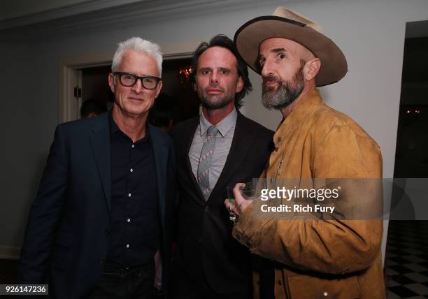 John Slattery and Walton Goggins attend the Gersh Oscar Party at Chateau Marmont on March 1, 2018 in Los Angeles, California.