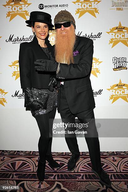 Guitarist Billy Gibbons with his wife Gilligan attend the Classic Rock Roll Of Honour Awards at the Park Lane Hotel on November 2, 2009 in London,...