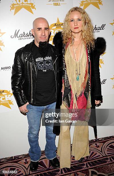 Scott Ian and Pearl attends the Classic Rock Roll Of Honour Awards at the Park Lane Hotel on November 2, 2009 in London, England.