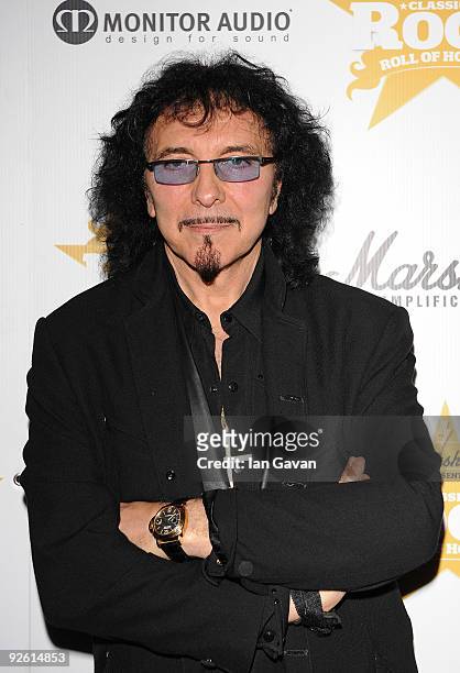 Tony Iommi from the rock group Black Sabbath attends the Classic Rock Roll Of Honour Awards at the Park Lane Hotel on November 2, 2009 in London,...