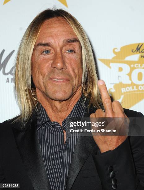 Iggy Pop attends the Classic Rock Roll of Honour at Park Lane Hotel on November 2, 2009 in London, England.