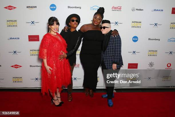 Yael Stone, Samira Wiley, Danielle Brooks and Lea DeLaria attend the Australian LGBTI Awards at The Star on March 2, 2018 in Sydney, Australia.