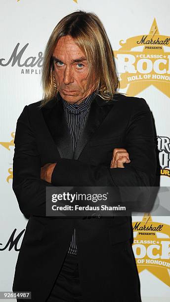 Iggy Pop attends the Classic Rock Roll of Honour at Park Lane Hotel on November 2, 2009 in London, England.