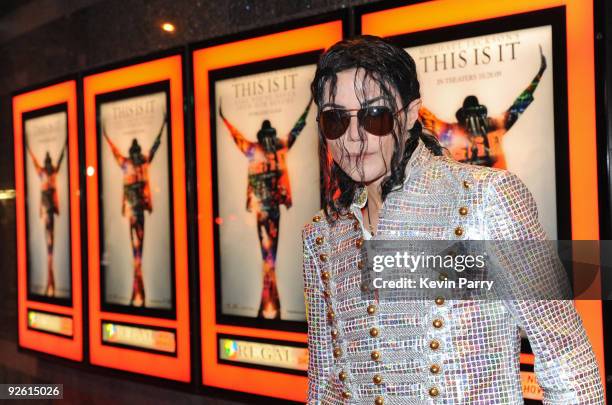 Michael Jackson look-a-like Michael Kiss attends the premiere of "Michael Jackson's This Is It" At Regal Cinemas LA Live on October 27, 2009 in Los...