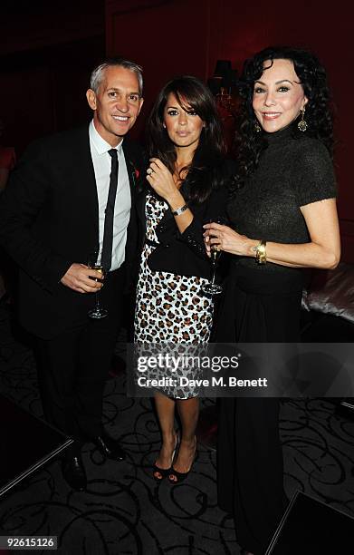 Gary Lineker, Danielle Bux and Marie Helvin attend the opening party of The Red Room, on November 2, 2009 in London, England.