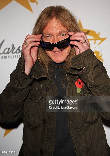 Janick Gers from the rock group Iron Maiden attends the Classic Rock Roll Of Honour Awards at the Park Lane Hotel on November 2, 2009 in London,...