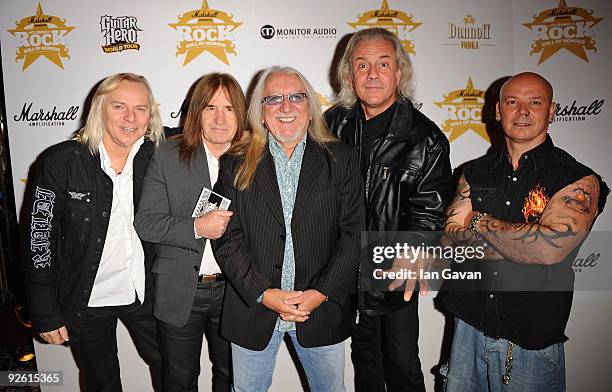 Rock group Uriah Heep attends the Classic Rock Roll Of Honour Awards at the Park Lane Hotel on November 2, 2009 in London, England.