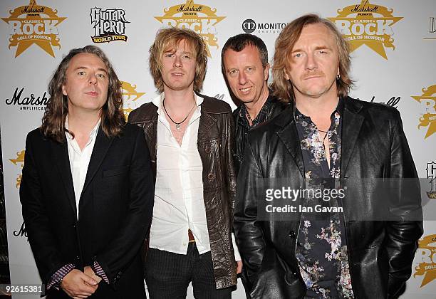 Rock band Thunder attend the Classic Rock Roll Of Honour Awards at the Park Lane Hotel on November 2, 2009 in London, England.