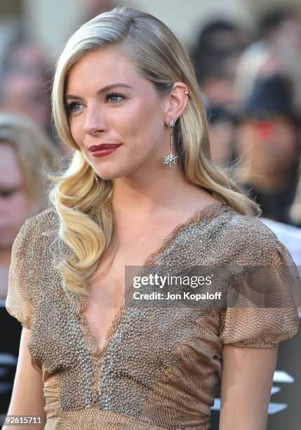 Actress Sienna Miller arrives at the Los Angeles Special Screening "G.I. Joe: The Rise Of The Cobra" at Grauman's Chinese Theatre on August 6, 2009...