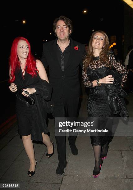 Jane Goldman, Jonathan Ross and friend arrive at the Music Industry Trusts' Awards at The Grosvenor House Hotel on November 02, 2009 in London,...