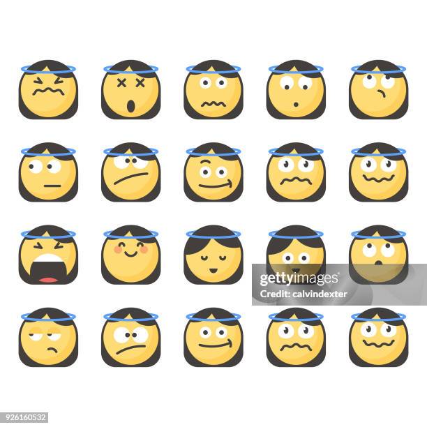 cute emoticons set 19 - breakup stock illustrations