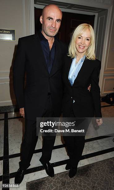 Jason Brooks and Sally Greene attend the private dinner hosted by Harper's Bazaar following the private view of 'Capturing Claudia', at Locanda...