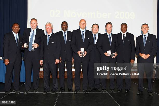 The Members of the Referees Commitee, Michel Listkiewicz, Harry Attison, Amadou Diakite, Carlos Alarcon and Badara Sene and the Fifa Commitee Member...