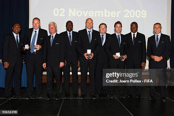 The Members of the Referees Commitee, Michel Listkiewicz, Harry Attison, Amadou Diakite, Carlos Alarcon and Badara Sene and the Fifa Commitee Member...