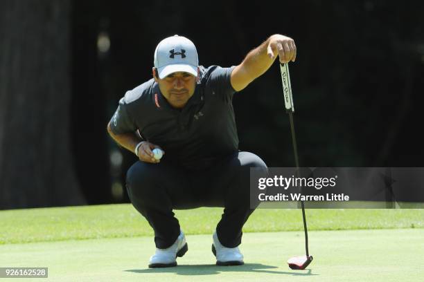 Felipe Aguilar of Chile putts on the 12th green during the second round of the Tshwane Open at Pretoria Country Club on March 2, 2018 in Pretoria,...