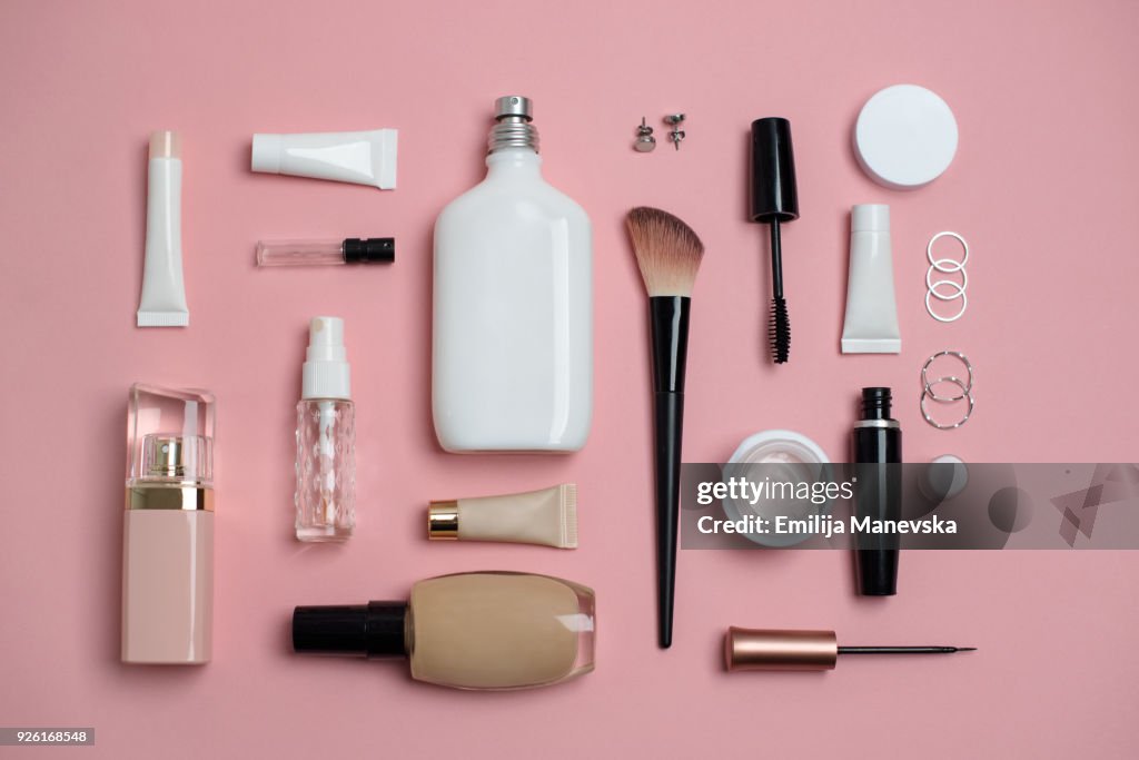 Makeup Bag with variety of beauty products